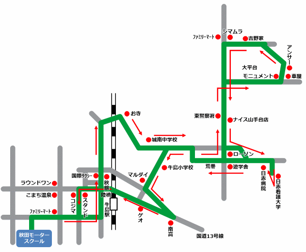 大平台・桜ヶ丘方面地図